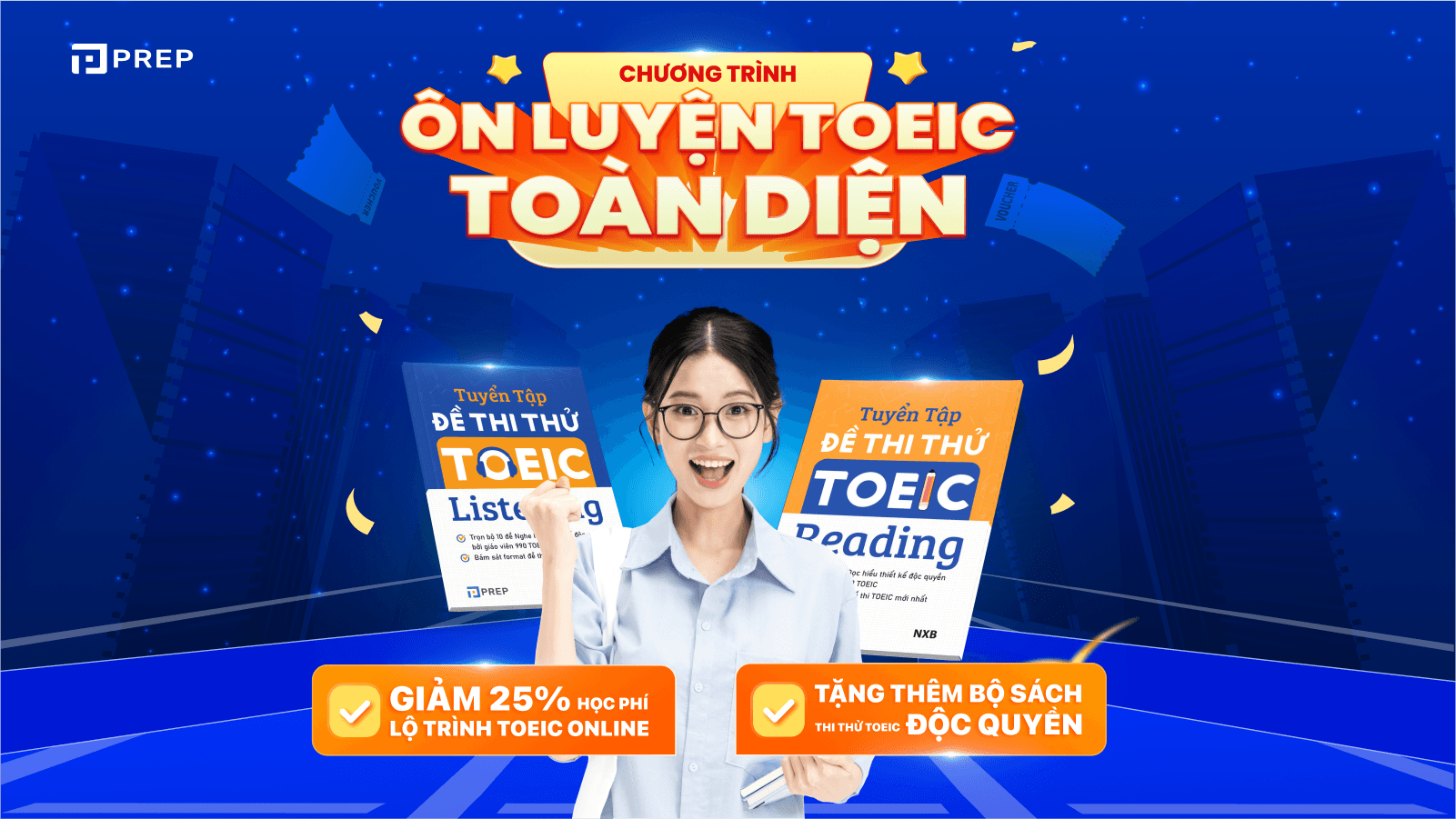 ĐĂNG KÝ 1 LỘ TRÌNH TOEIC, TẶNG 2 BỘ SÁCH THI THỬ TOEIC ĐỘC QUYỀN PHIÊN BẢN GIỚI HẠN!