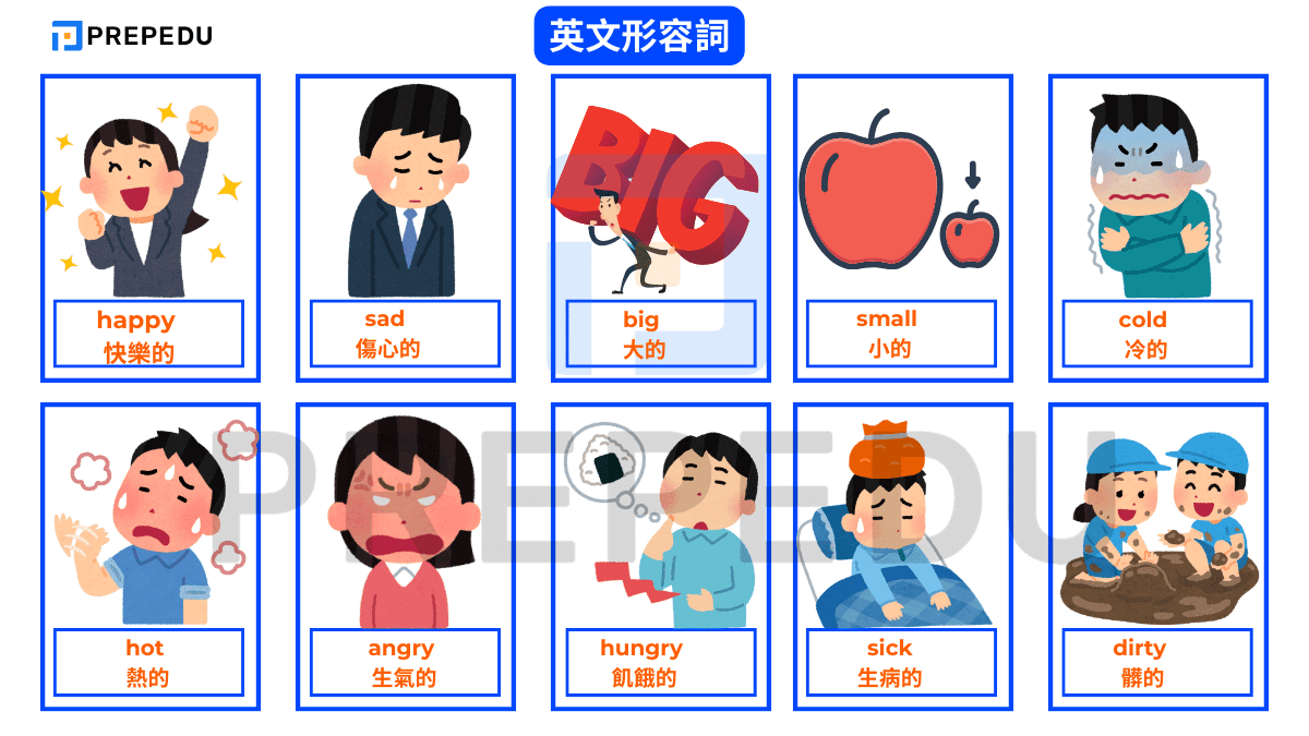 最常用的英文形容詞