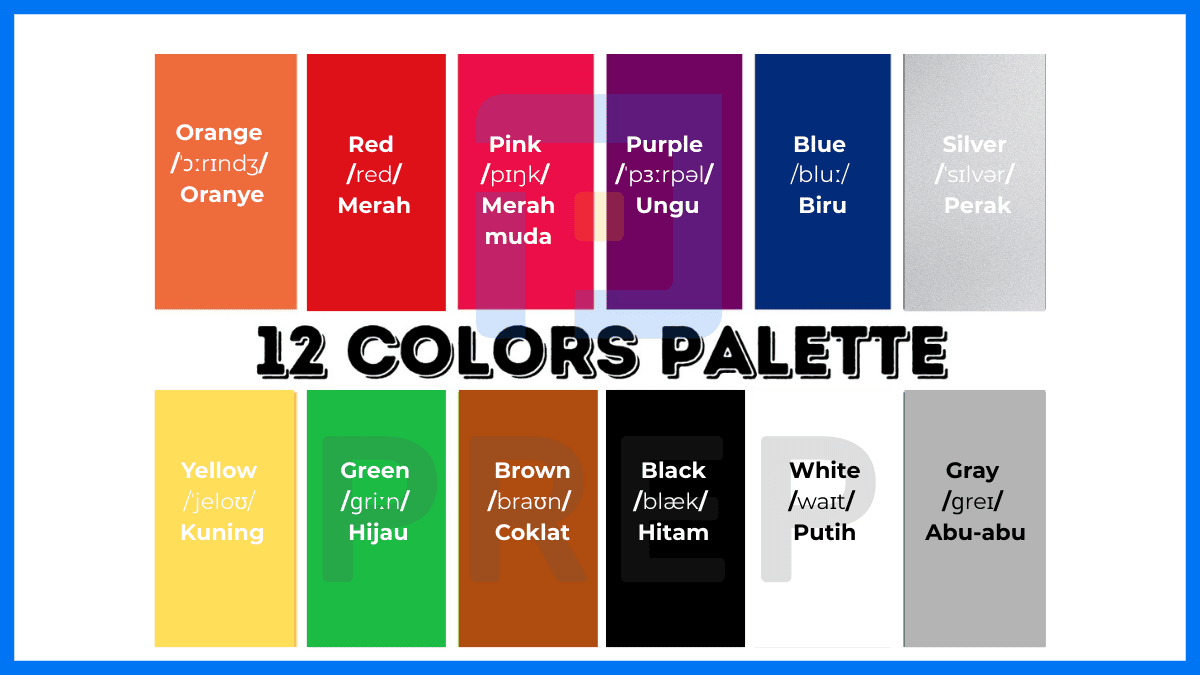 12 Kosakata Inti Bahasa Inggris Warna