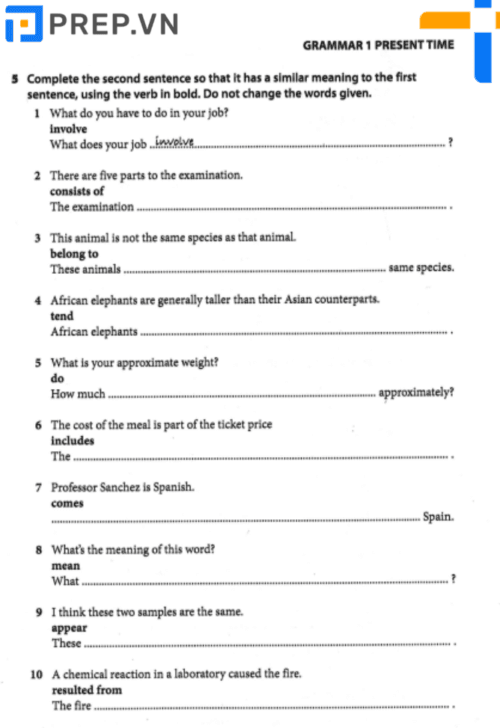 Dạng bài Rewrite trong IELTS Language Practice