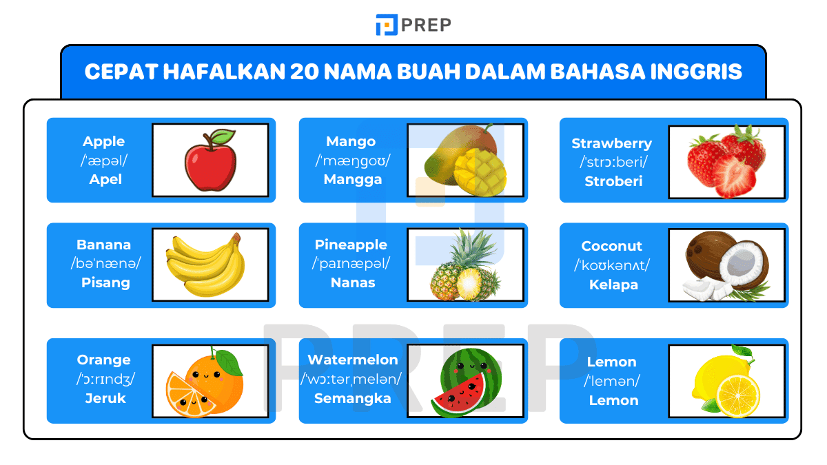 Cepat hafalkan 20 nama buah dalam bahasa Inggris