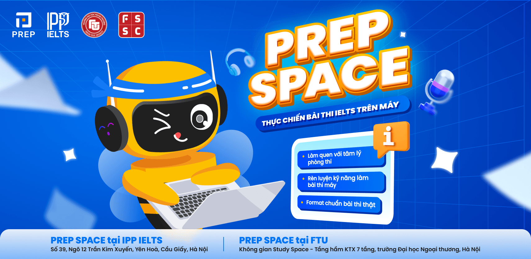 Chính thức mở đơn đăng ký thi thử IELTS tại PREP Space - thi thử trên máy chuẩn format, sát đề thật