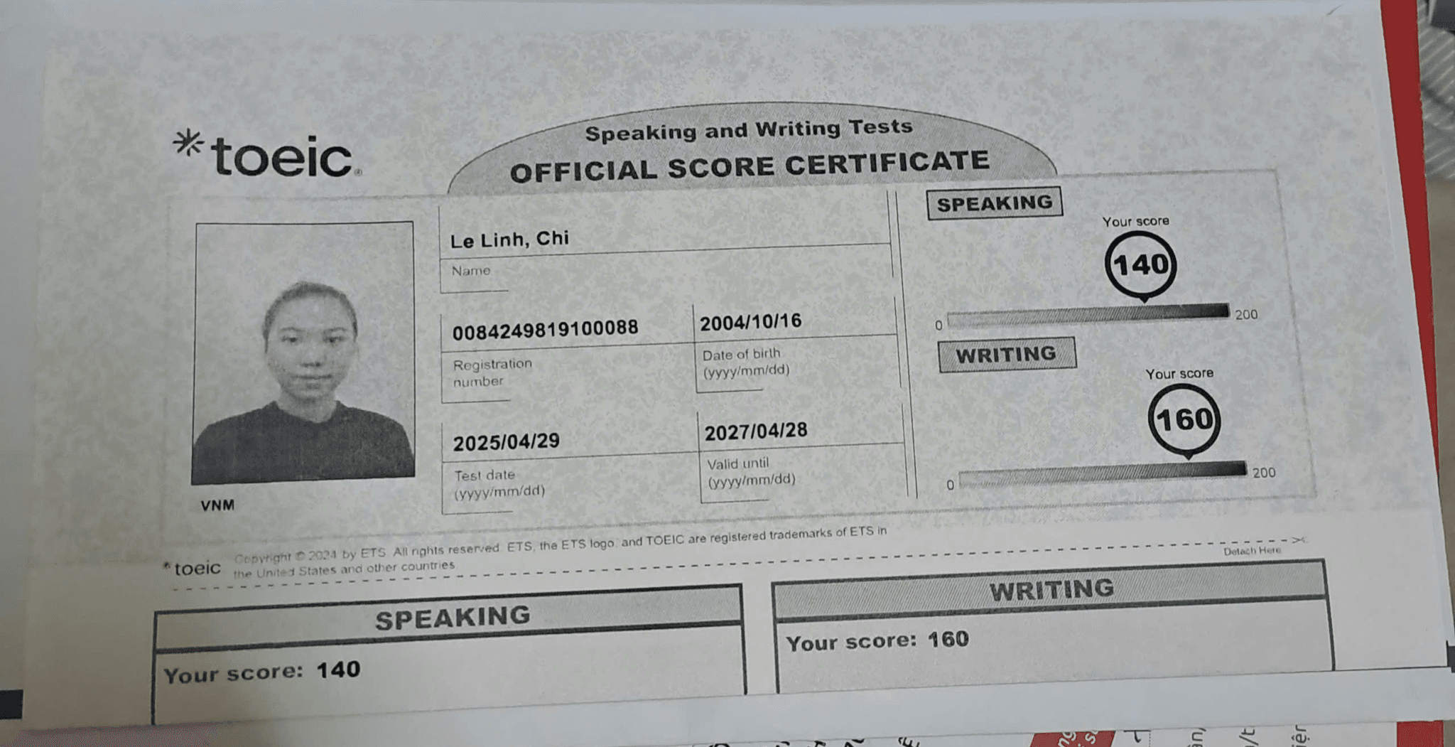 Ảnh bảng điểm - Lê Linh Chi.png