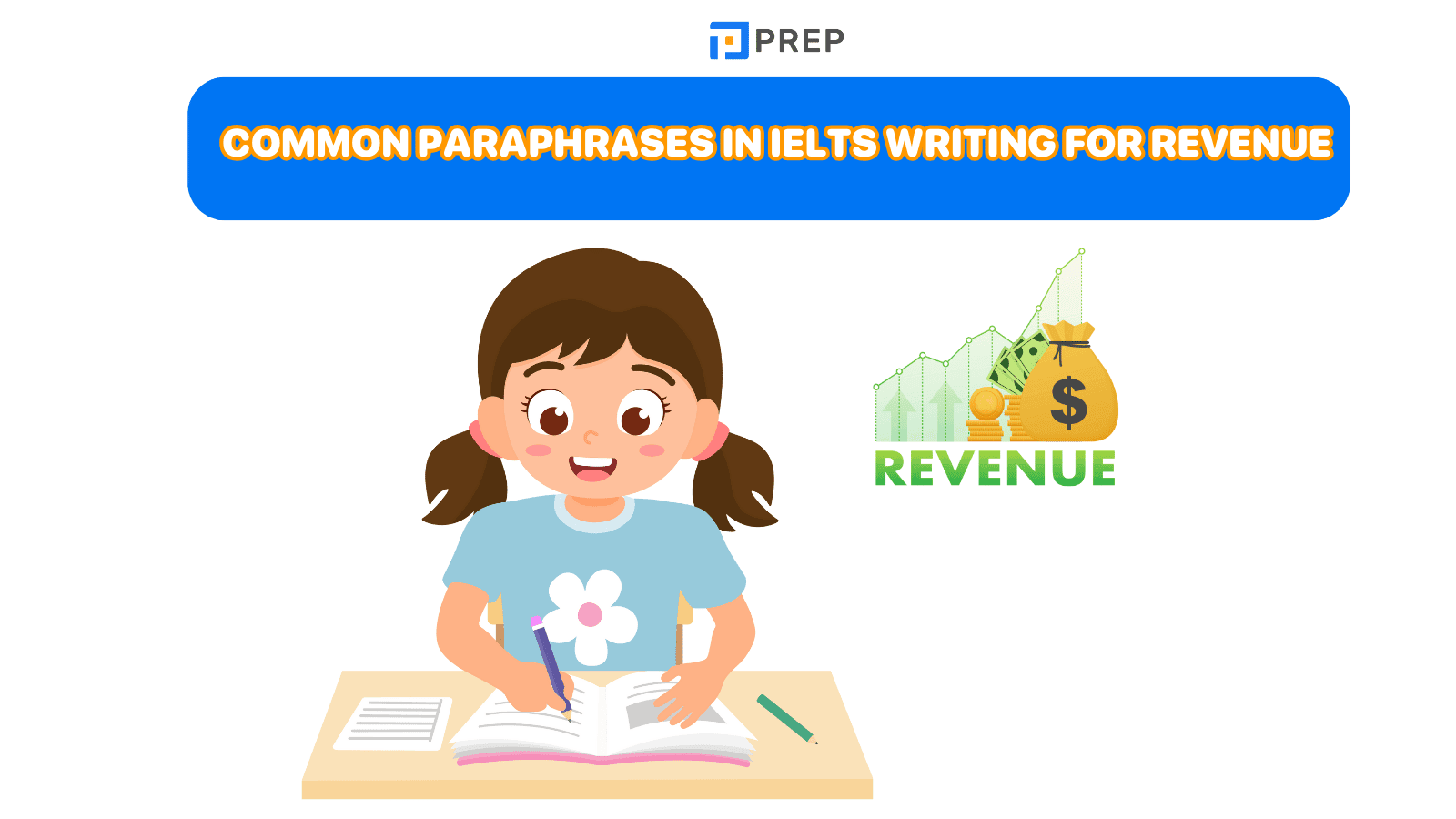 Common paraphrases in IELTS Writing for revenue