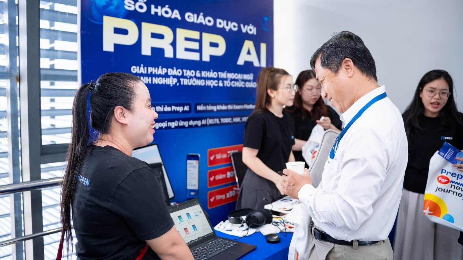 Prep Edu’s experiential booth with AI-accurate grading for over 200 attendees at the summit.jpg