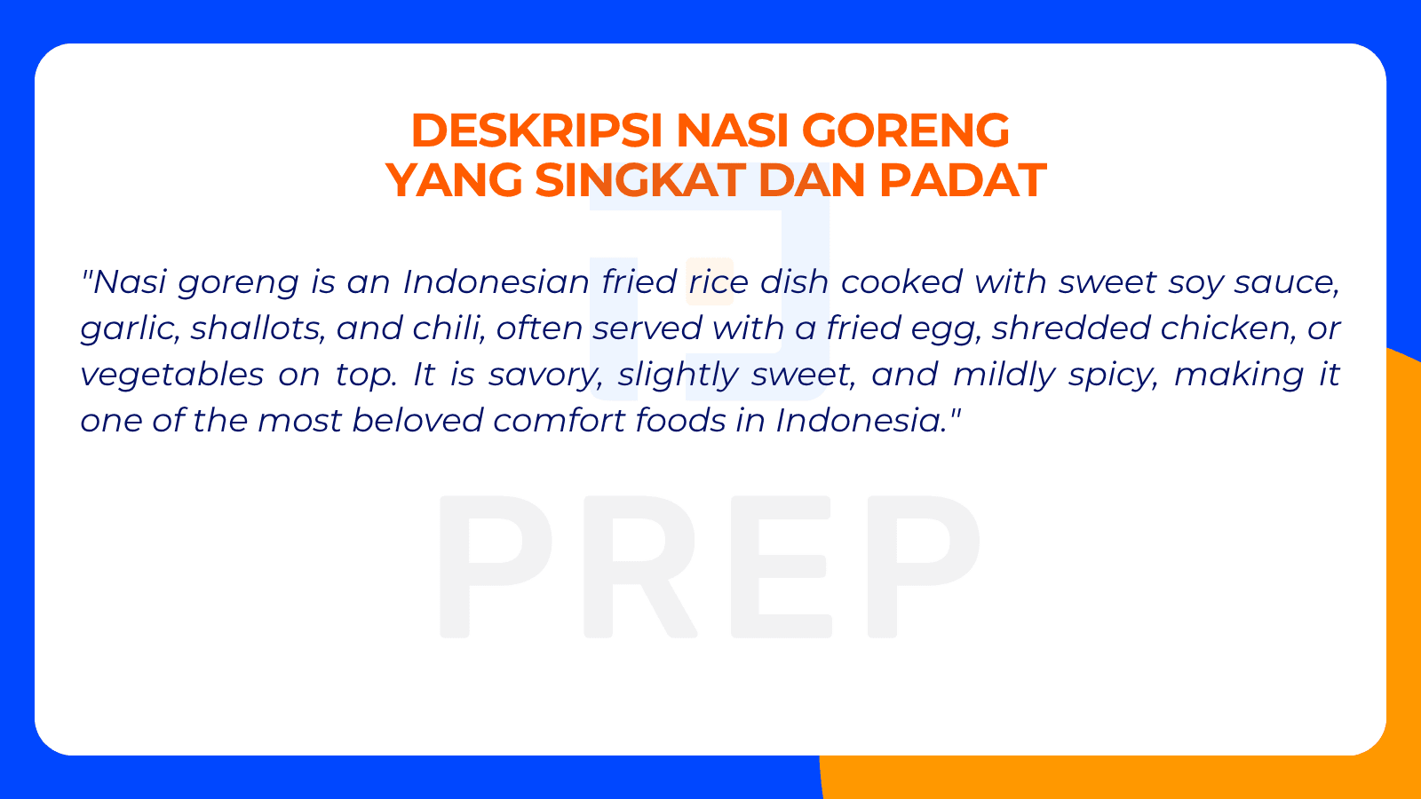 Deskripsi Nasi Goreng yang Singkat dan Padat
