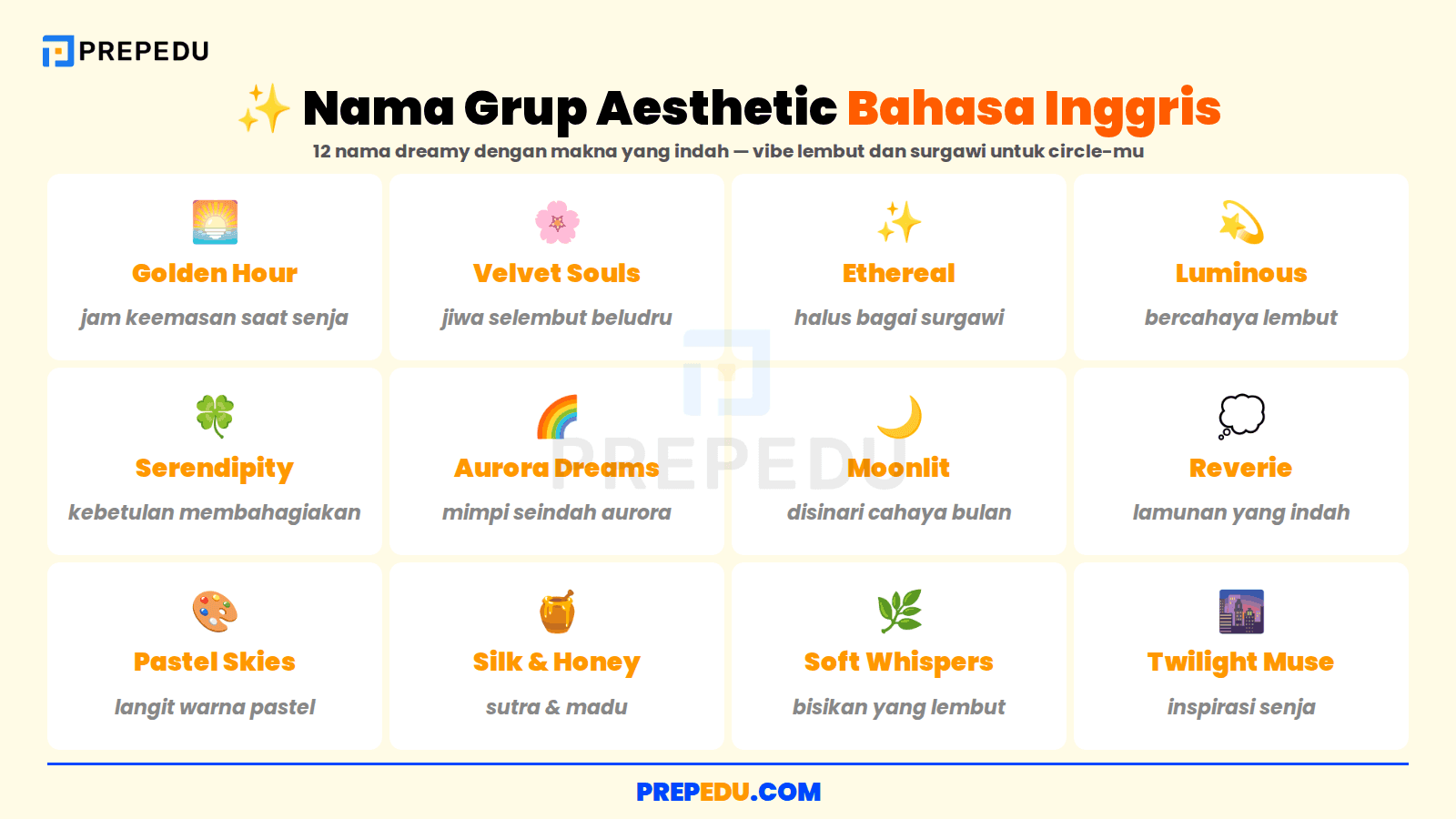 Dua belas nama grup aesthetic bahasa Inggris