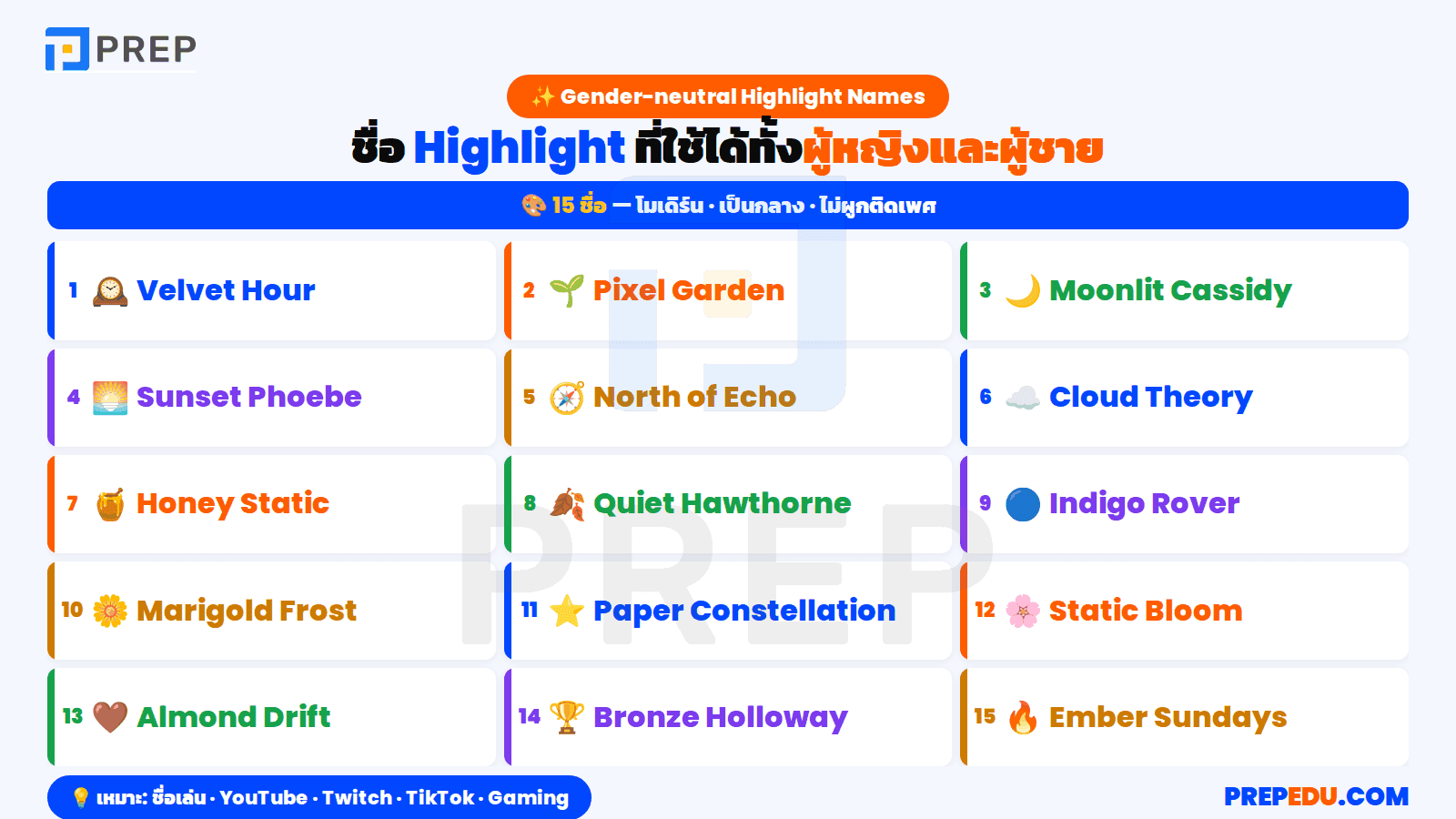 15 ชื่อ highlight ที่ใช้ได้ทั้งผู้หญิงและผู้ชาย
