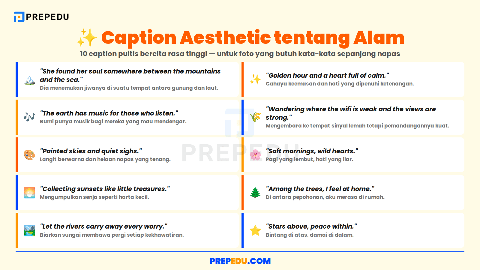 Caption Aesthetic tentang Alam Bahasa Inggris untuk Instagram