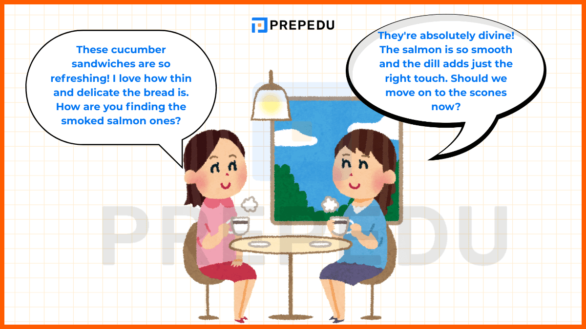 朋友間共享下午茶的輕鬆交流片段的英文對話