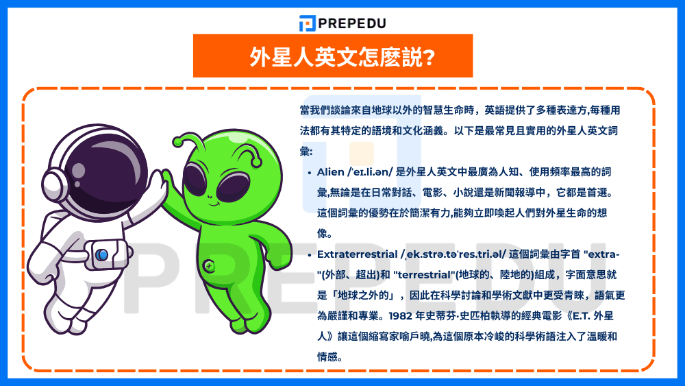 外星人英文怎麽説?