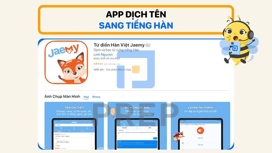 app dịch tên sang tiếng Hàn