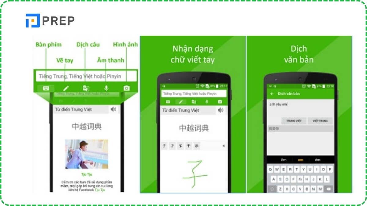 App dịch tiếng Trung bằng hình ảnh - Từ điển Việt Trung