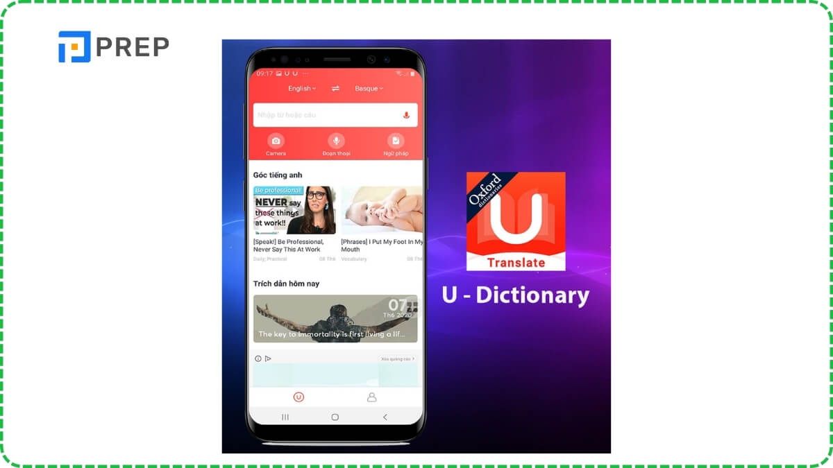 App dịch tiếng Trung bằng hình ảnh U-Dictionary