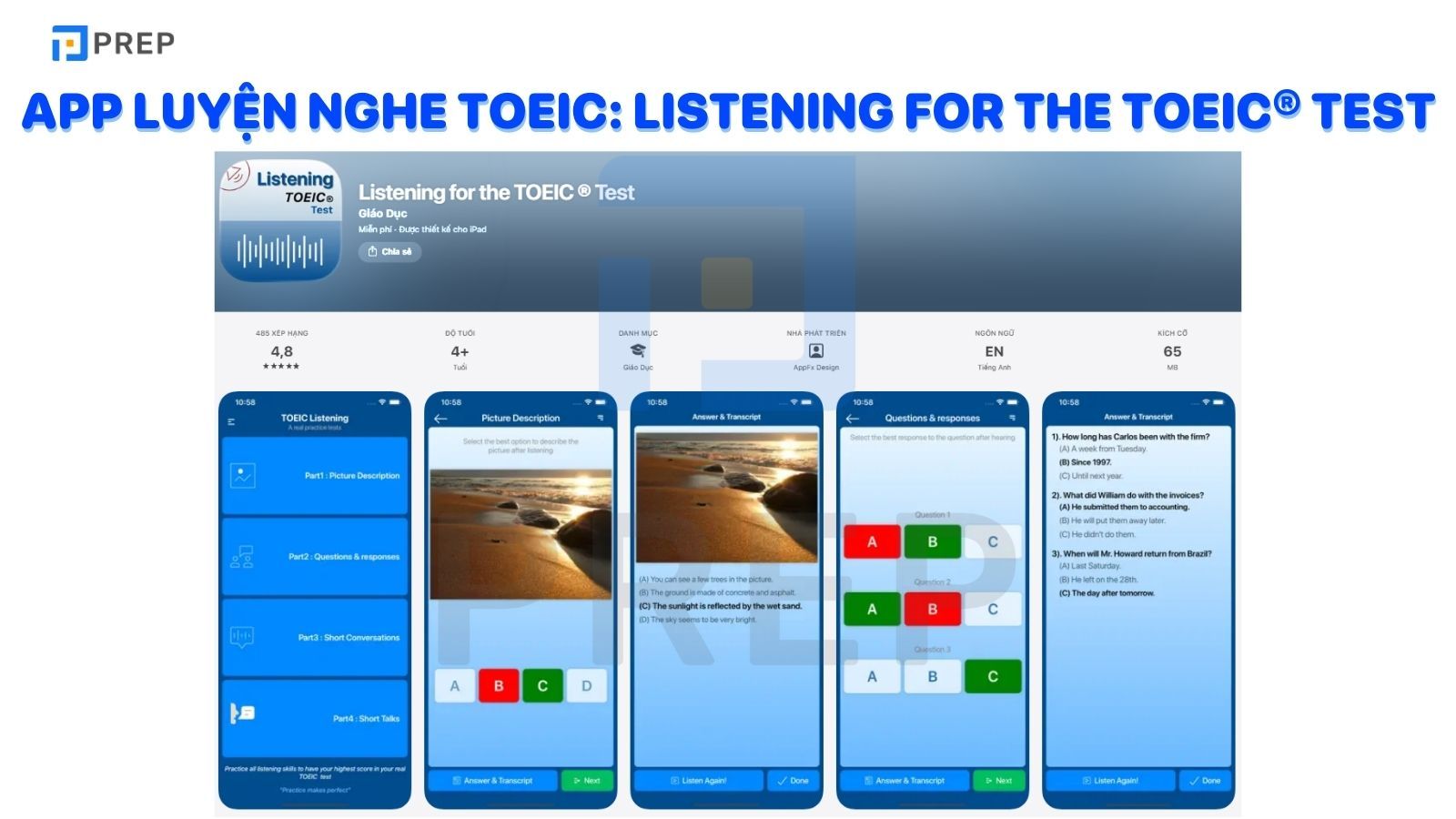 App luyện nghe TOEIC