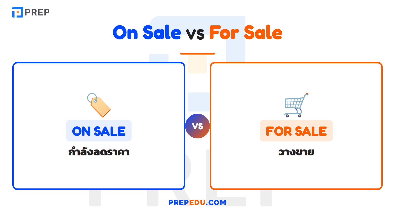 "On Sale" กับ "For Sale" ต่างกัน