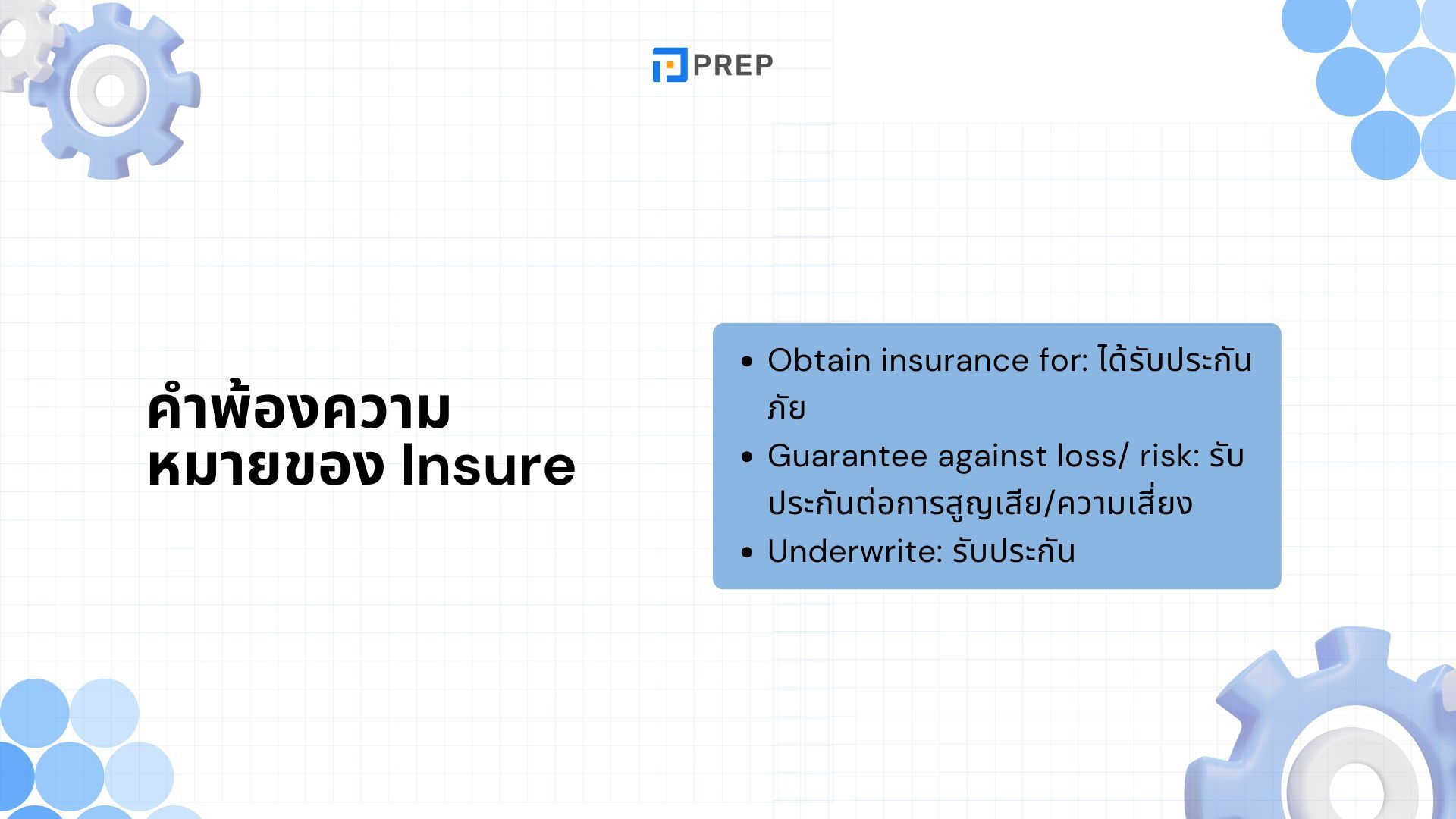 ความแตกต่างของคำว่า Assure, Ensure กับ Insure