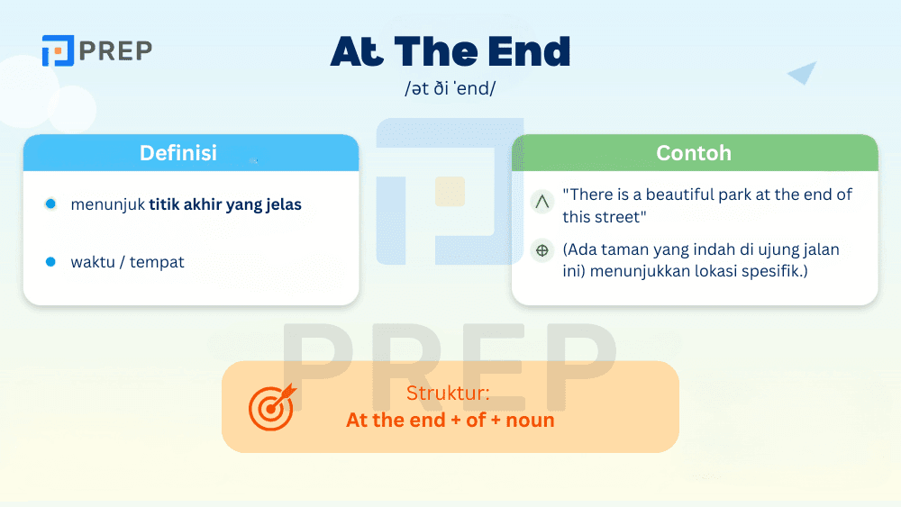 “At the End”: Menunjukkan Titik Akhir yang Jelas dan Spesifik
