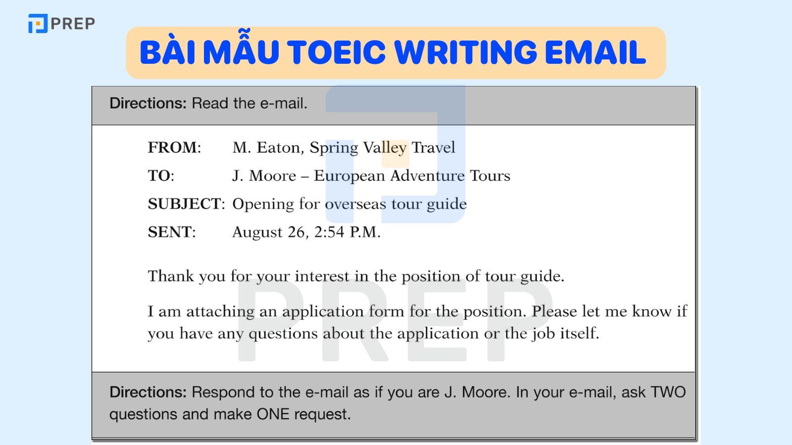 Tổng hợp bài mẫu Writing TOEIC Email