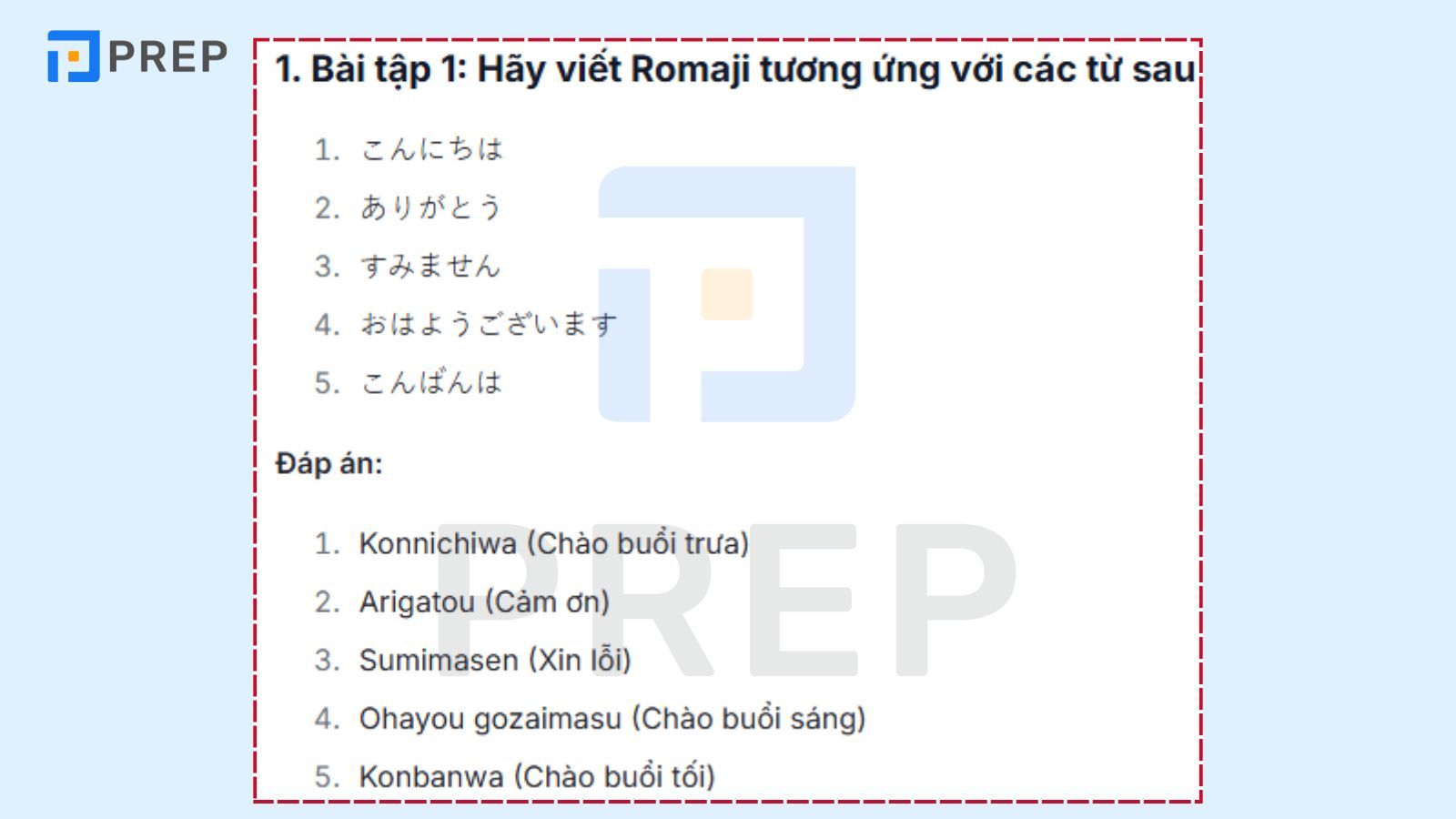 Bài tập kiểm tra bảng chữ cái tiếng Nhật PDF
