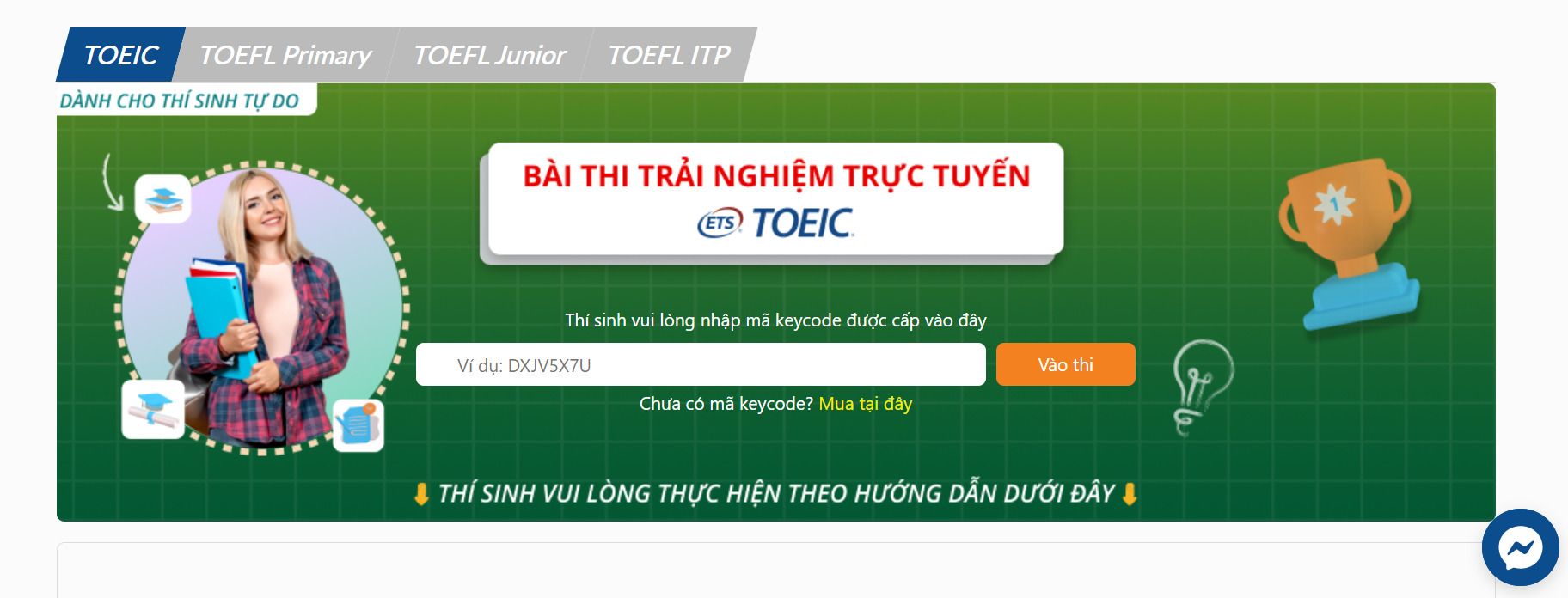 Bài test TOEIC online miễn phí