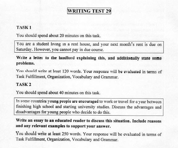 Cấu trúc bài thi VSTEP Writing