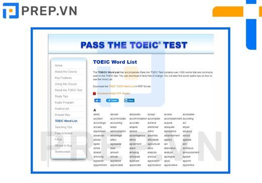 web hoc tu vung toeic, web học từ vựng toeic