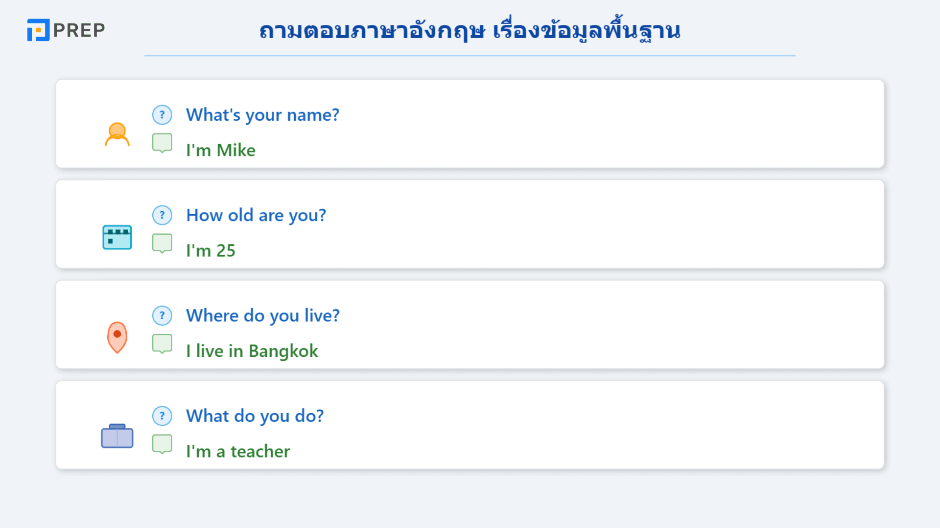 ประโยคภาษาอังกฤษ ในชีวิตประจําวัน ใช้ได้จริงทุกสถานการณ์