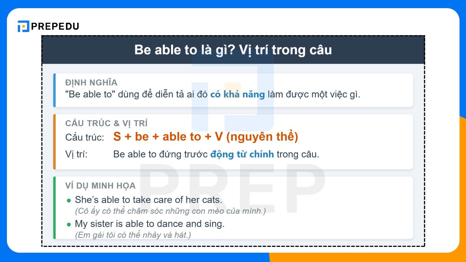 Be able to là gì? Vị trí Be able to trong câu