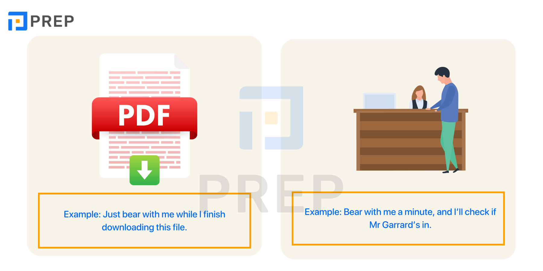 Bear with –&nbsp; a common Bear phrasal verb in English