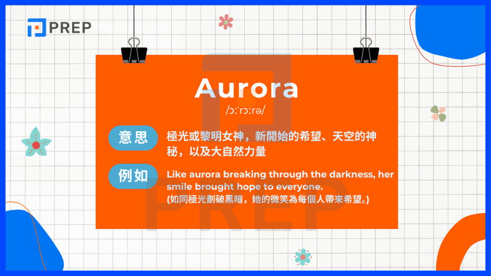 Aurora 是一個名詞,指極光或黎明女神