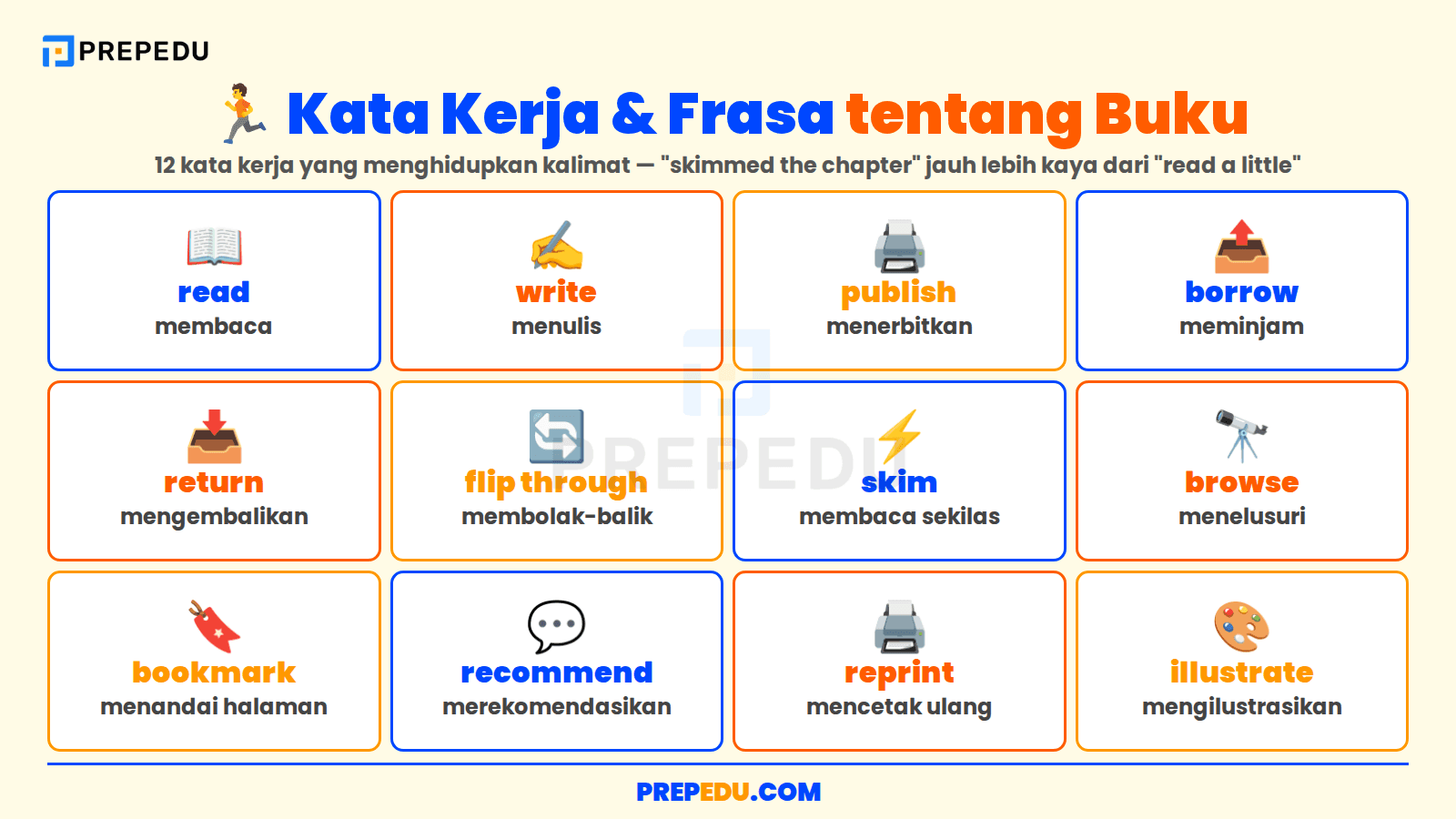 Kata Kerja dan Frasa yang Sering Digunakan Pecinta Buku