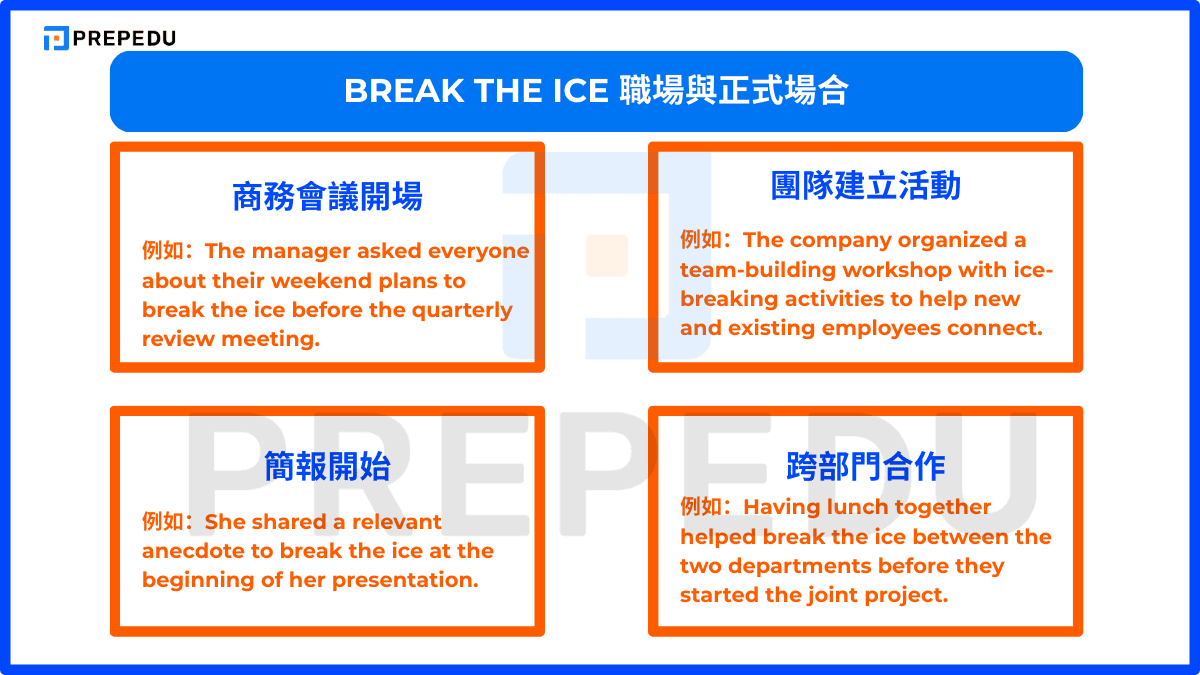 Break the ice 職場與正式場合