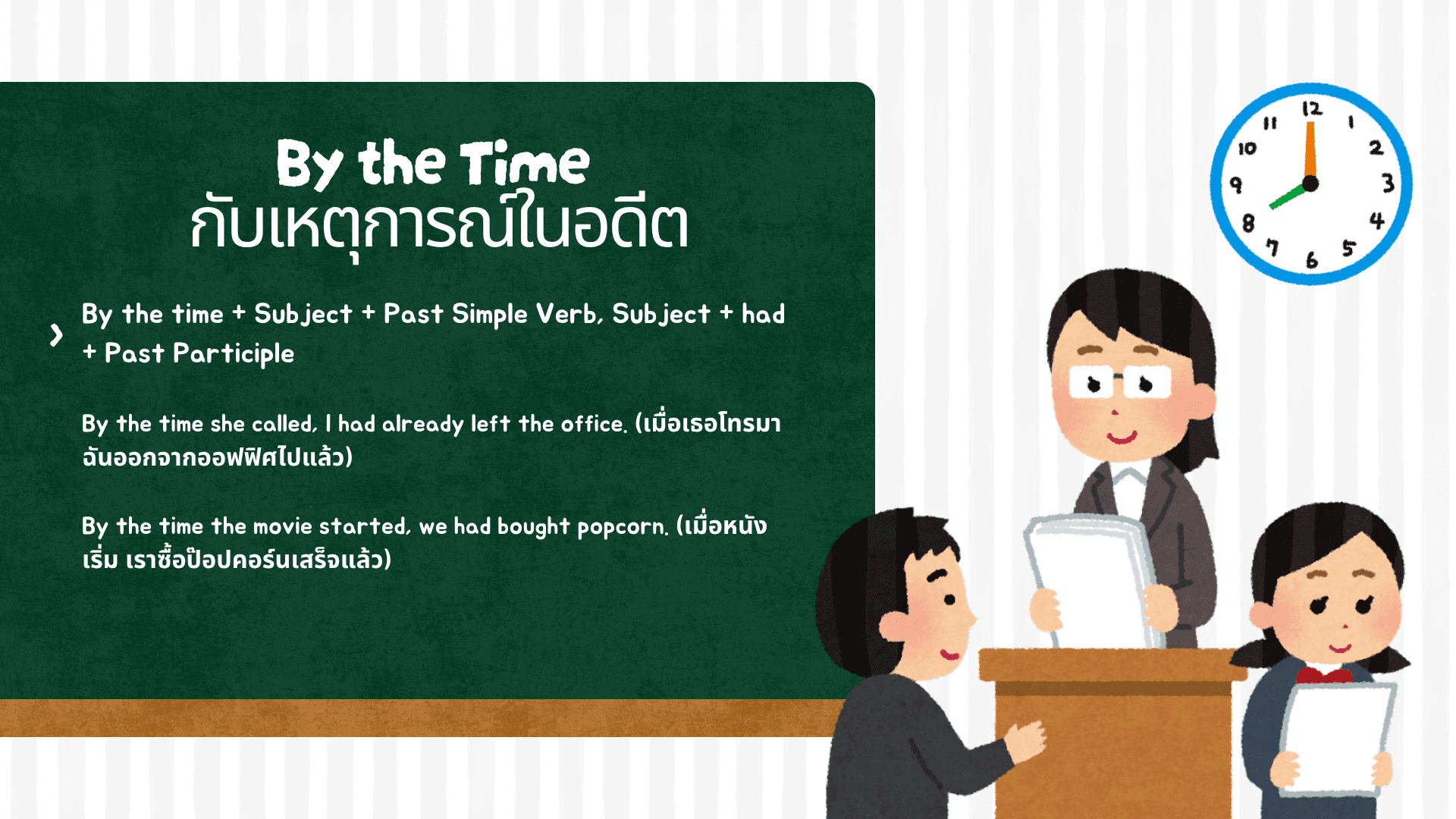 By the Time ใช้ยังไง? ความหมายและตัวอย่างประโยคภาษาอังกฤษ