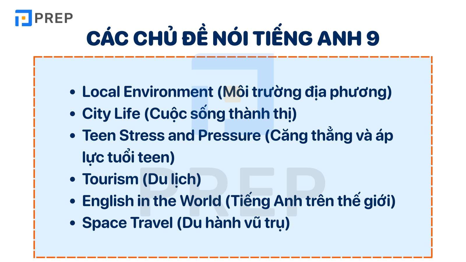 Các Chủ Đề Thi Nói Tiếng Anh Lớp 9 Thường Gặp