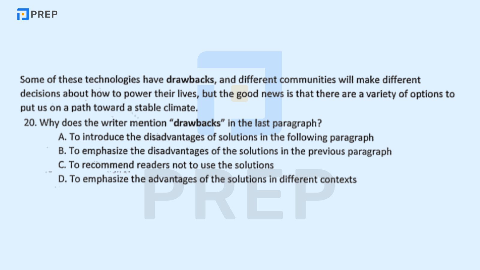 Các dạng câu hỏi trong bài thi VSTEP Reading