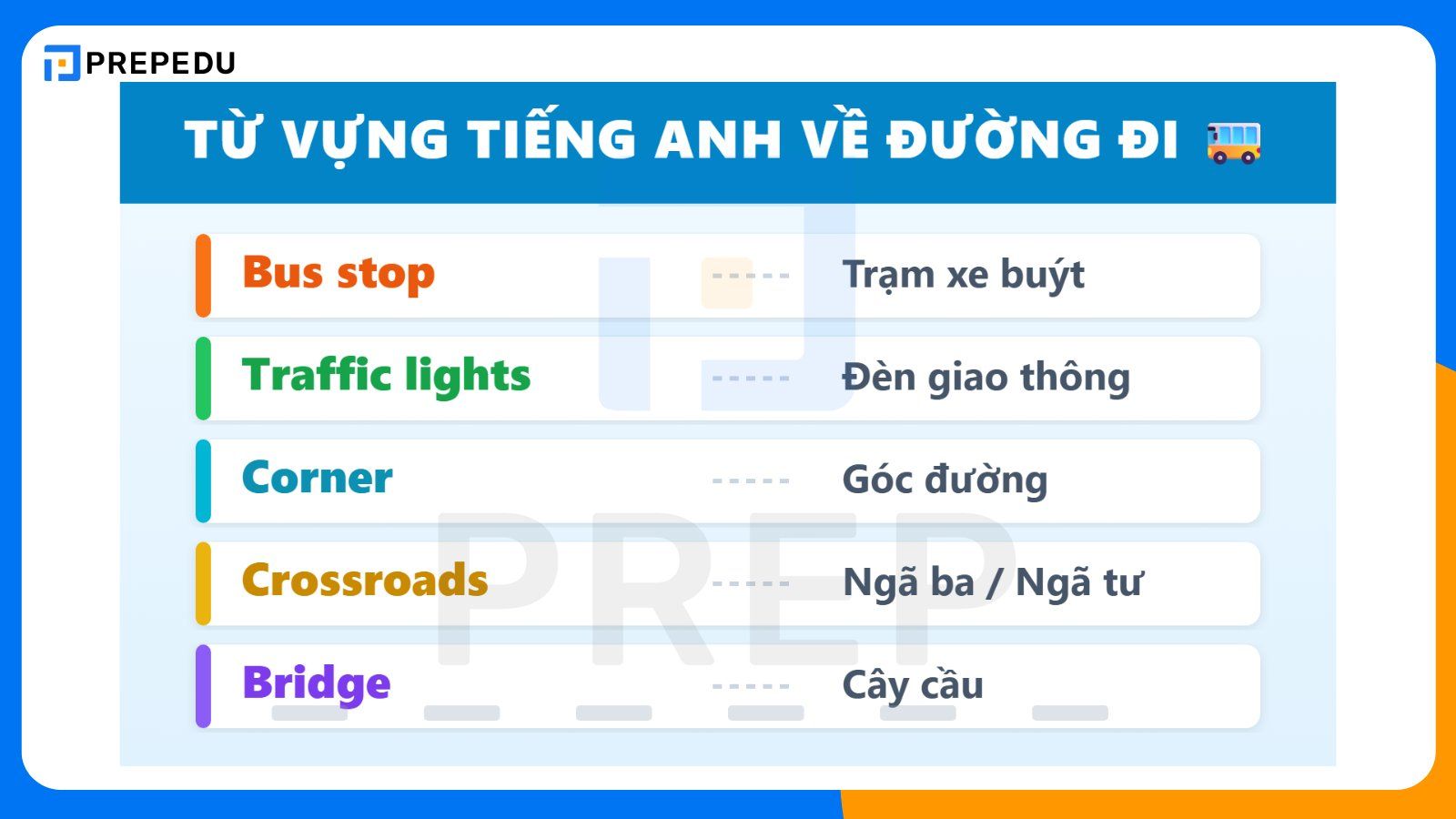 Các địa điểm thường sử dụng trong khi đi đường