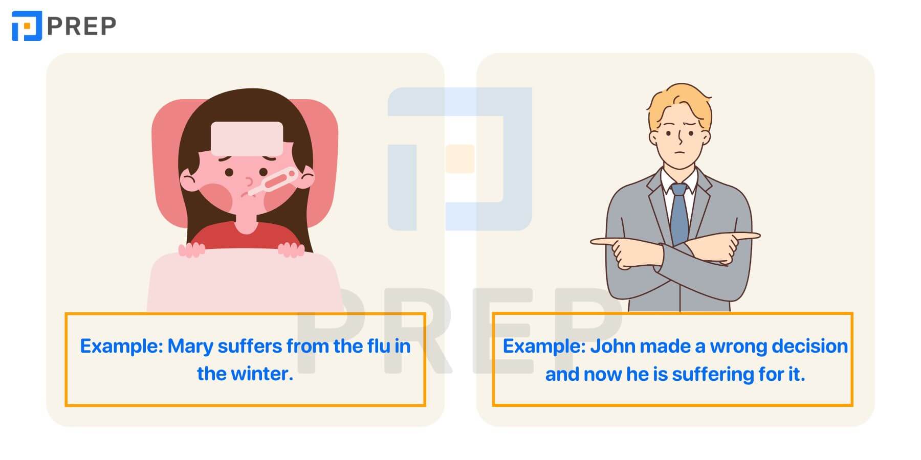 Các giới từ đi với Suffer