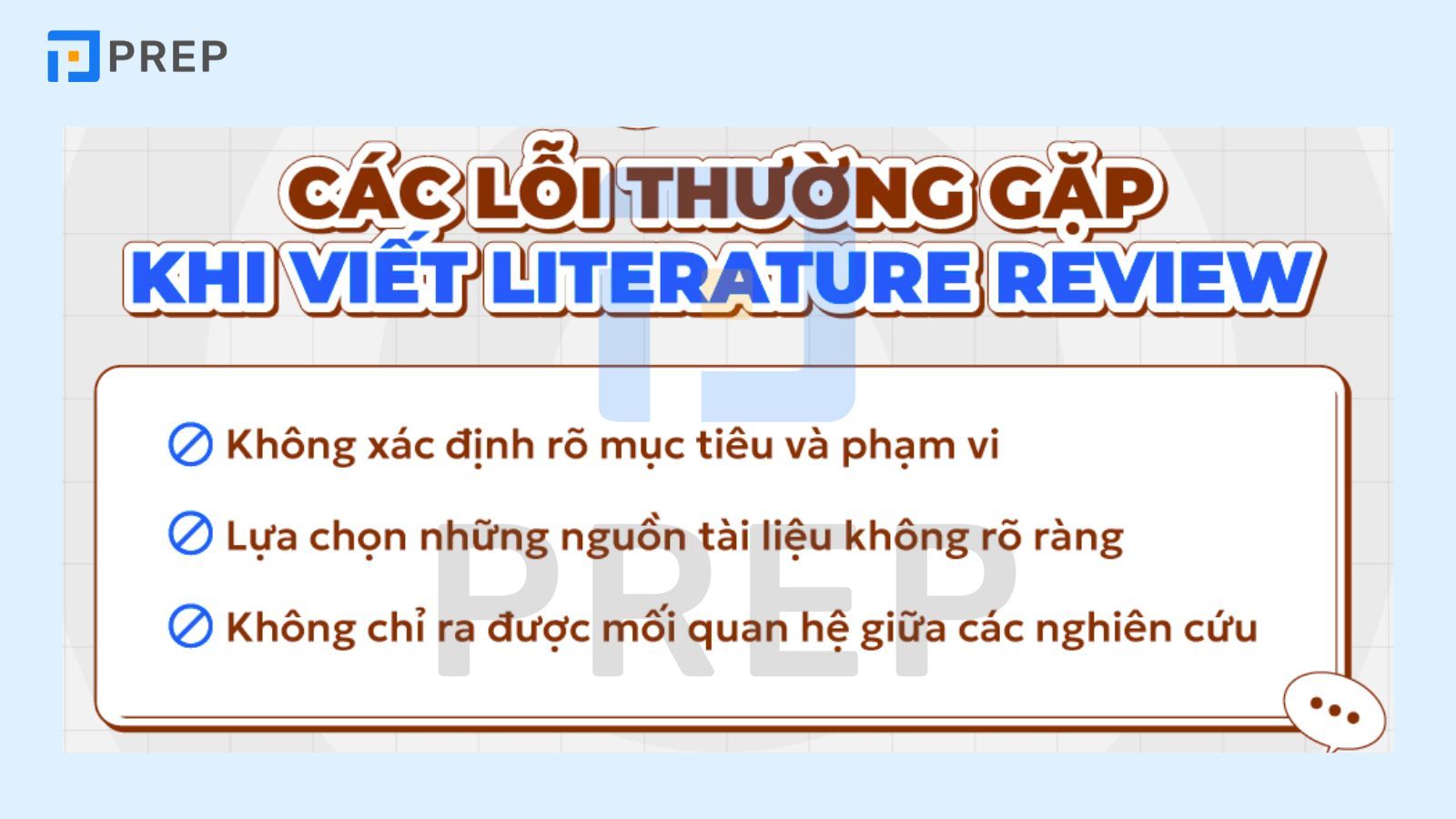 Các lỗi thường gặp khi viết Literature Review