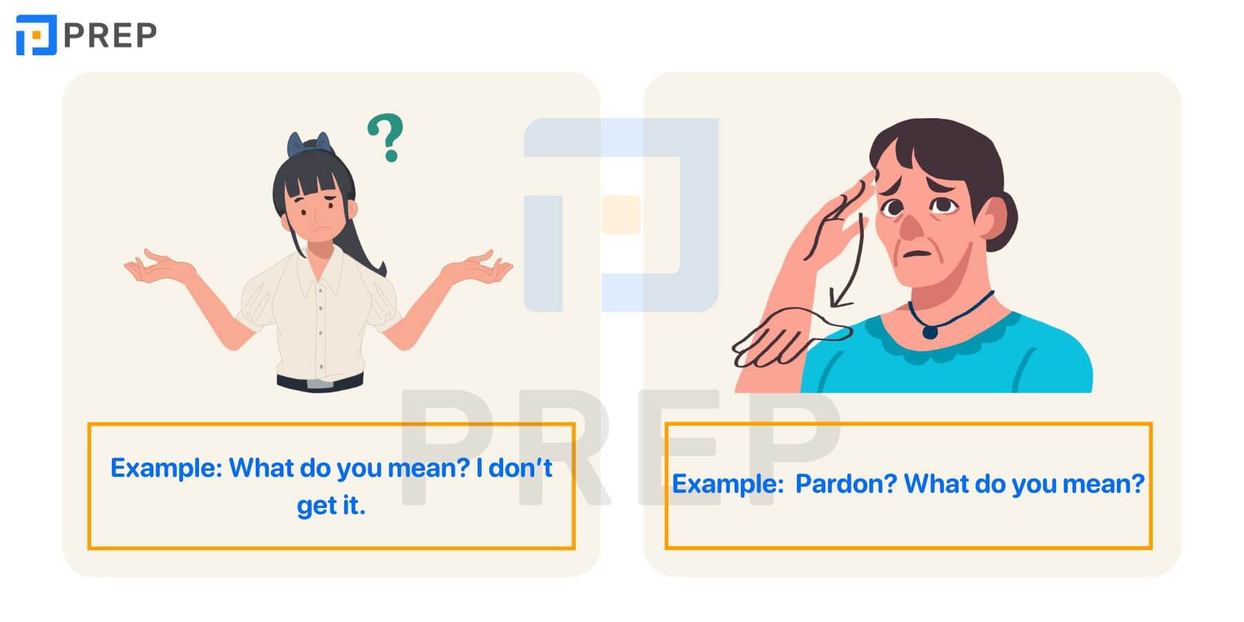 Các từ/cụm từ đi với câu hỏi “What do you mean?”