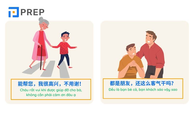 Cách đáp lại lời cảm ơn bằng mẫu câu không có gì tiếng Trung