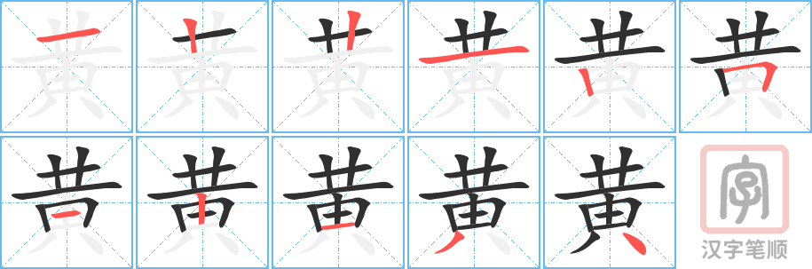 Cách viết chữ Hoàng trong tiếng Hán
