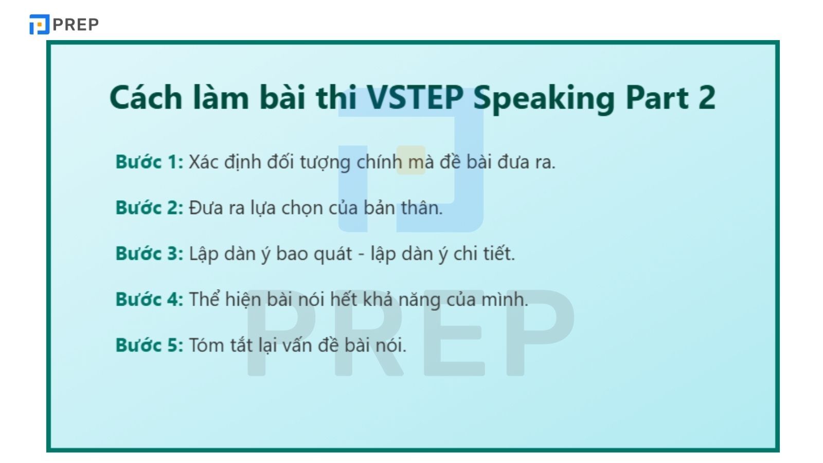 Cách làm bài thi VSTEP Speaking Part 2 hiệu quả