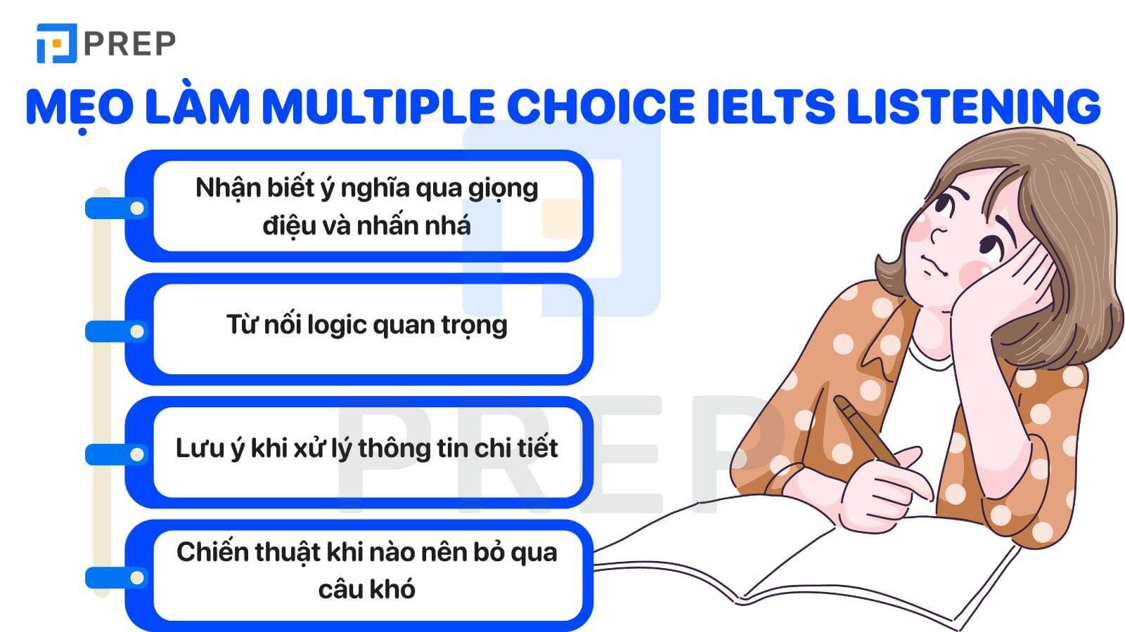 cách làm dạng bài multiple choice ielts listening
