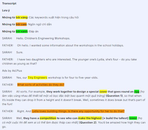 Keyword trong Listening IELTS là gì?
