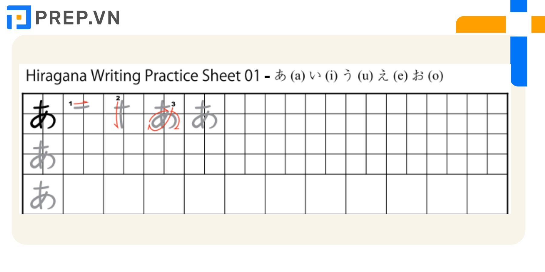 Vở tập viết bảng chữ cái Hiragana