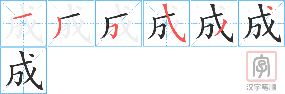 Hướng dẫn cách viết chữ thành trong tiếng hán