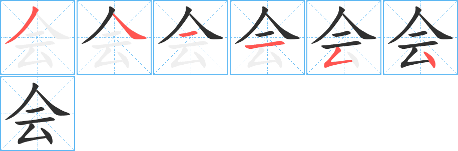 Cách viết chữ Hội 会 chi tiết