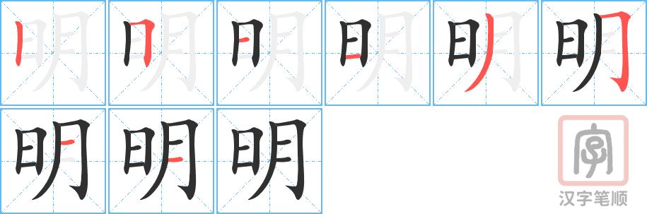 Hướng dẫn cách viết chữ Minh trong tiếng Hán