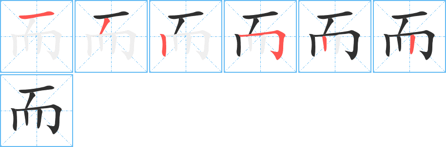 Cách viết chữ 而 chi tiết